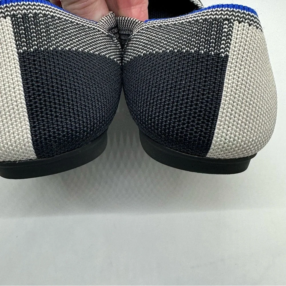 Rothy's THE FLAT Shoes Size 7.5 Retired Buffalo Plaid Round Cap Toe Slip On - Picture 7 of 11